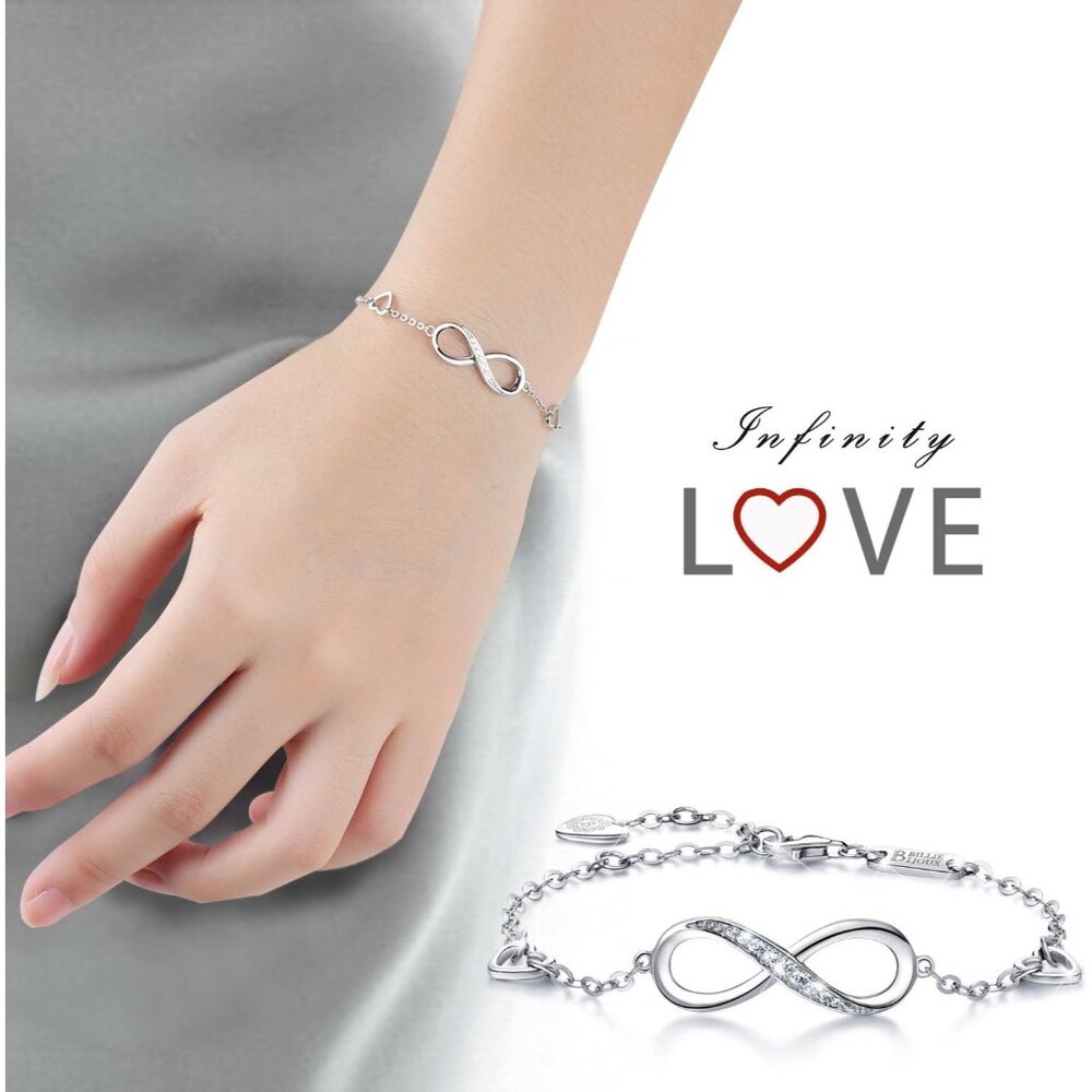Women's Silver Infinity Charm Adjustable Bracelet… - image 5